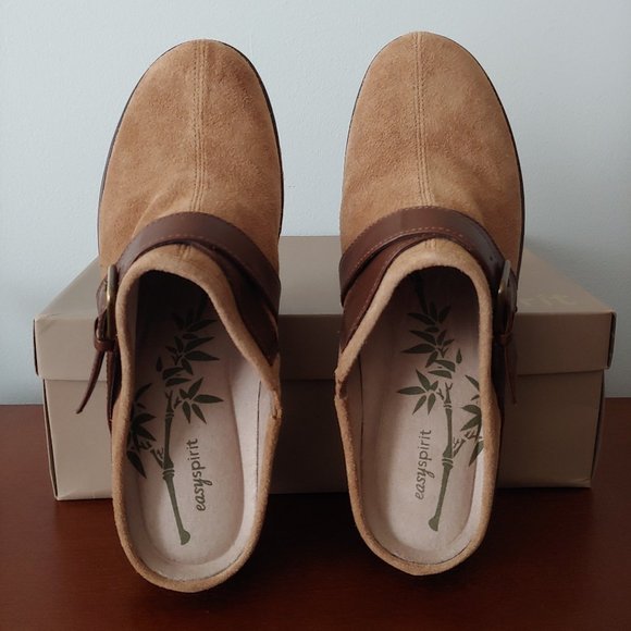 EASY SPIRIT Leather Suede Clogs Escydonia Womens Size 9 M Tan - Picture 6 of 7